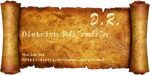 Dietrich Rézmán névjegykártya